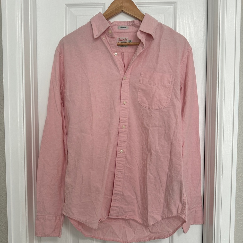 J. Crew Pink Casual Button Down Shirt with Classic Collar